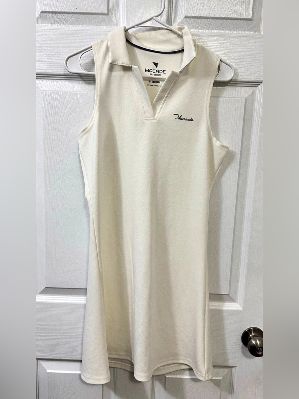 Macade Women's Golf Polo Dress in White Size Medium